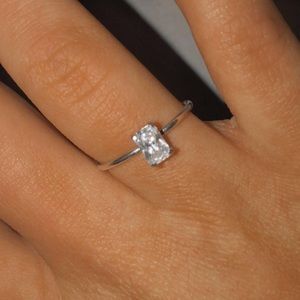 high quality cubic emerald cut ring